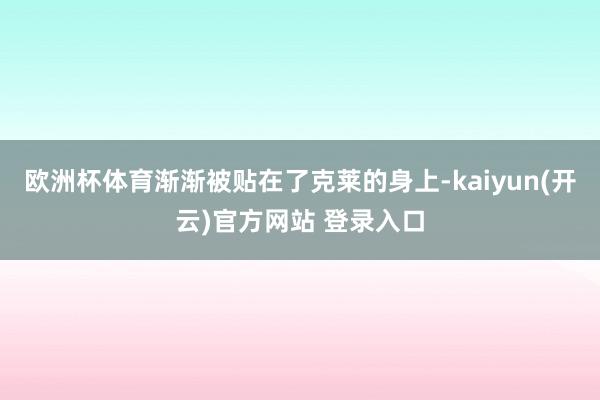 欧洲杯体育渐渐被贴在了克莱的身上-kaiyun(开云)官方网站 登录入口