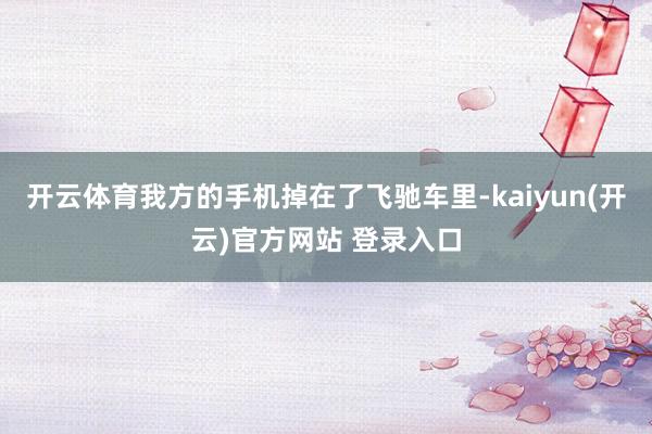 开云体育我方的手机掉在了飞驰车里-kaiyun(开云)官方网站 登录入口