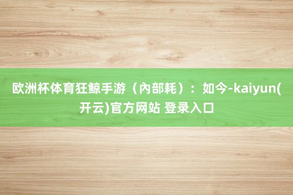 欧洲杯体育狂鲸手游（內部耗）：如今-kaiyun(开云)官方网站 登录入口