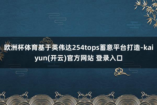 欧洲杯体育基于英伟达254tops蓄意平台打造-kaiyun(开云)官方网站 登录入口