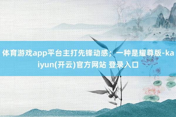 体育游戏app平台主打先锋动感；一种是耀尊版-kaiyun(开云)官方网站 登录入口