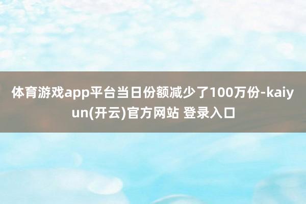   体育游戏app平台当日份额减少了100万份-kaiyun(开云)官方网站 登录入口