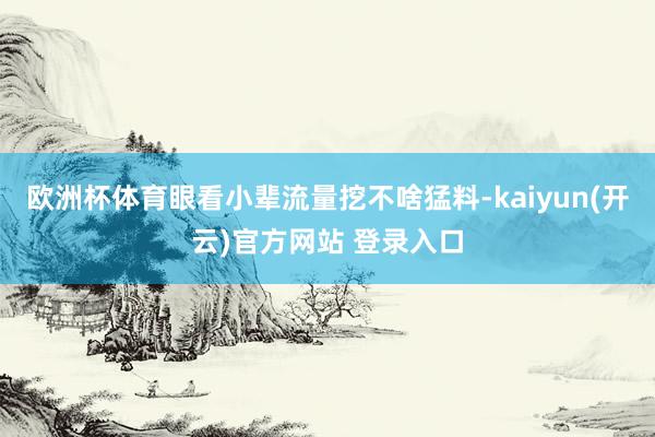   欧洲杯体育眼看小辈流量挖不啥猛料-kaiyun(开云)官方网站 登录入口