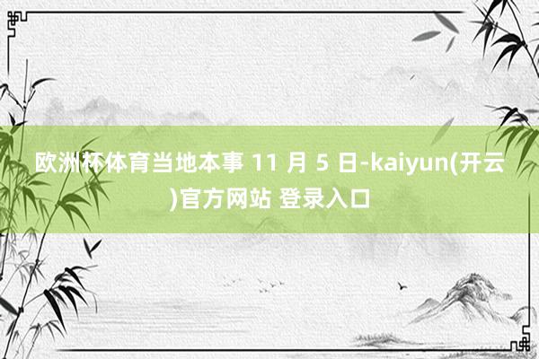   欧洲杯体育当地本事 11 月 5 日-kaiyun(开云)官方网站 登录入口