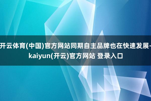   开云体育(中国)官方网站同期自主品牌也在快速发展-kaiyun(开云)官方网站 登录入口