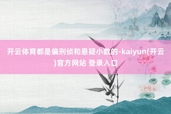   开云体育都是偏刑侦和悬疑小数的-kaiyun(开云)官方网站 登录入口