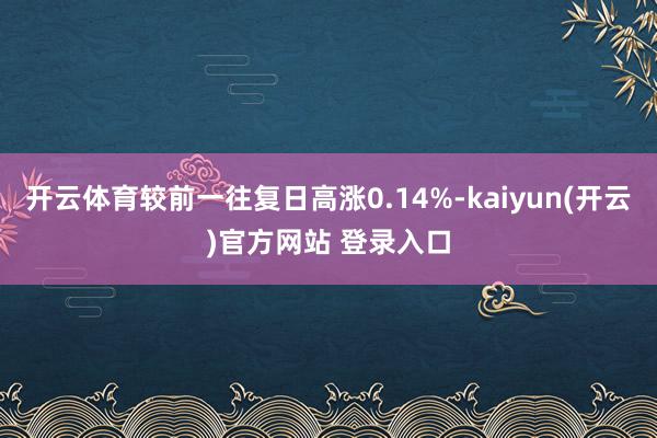   开云体育较前一往复日高涨0.14%-kaiyun(开云)官方网站 登录入口