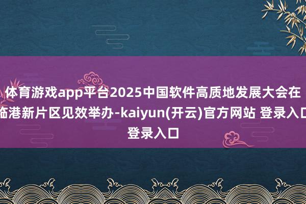   体育游戏app平台2025中国软件高质地发展大会在临港新片区见效举办-kaiyun(开云)官方网站 登录入口